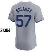 Ronald Bolanos Men's Kansas City Royals Gray Elite Road Jersey