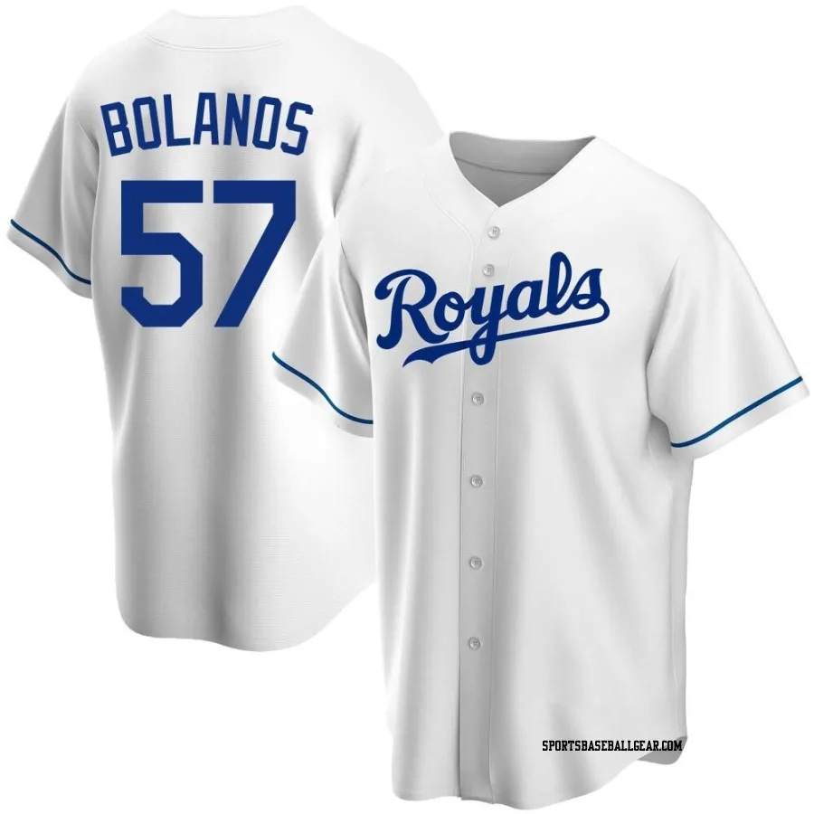 Ronald Bolanos Men's Kansas City Royals White Replica Home Jersey