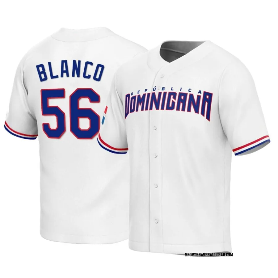 Ronel Blanco Men's Dominican Republic Baseball White Replica 2023 World Baseball Classic Jersey