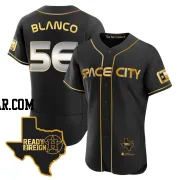 Ronel Blanco Men's Houston Astros Black/Gold Authentic 2023 Space City Ready 2 Reign Flex Base Jersey