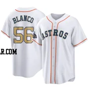 Ronel Blanco Men's Houston Astros Gold Replica White 2023 Collection Jersey