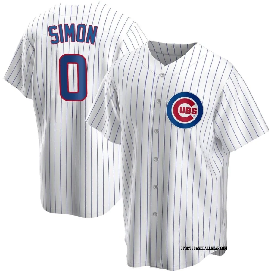 Ronny Oliver Simon Youth Chicago Cubs White Replica Home Jersey