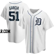 Rony Garcia Men's Detroit Tigers White Replica Home Jersey