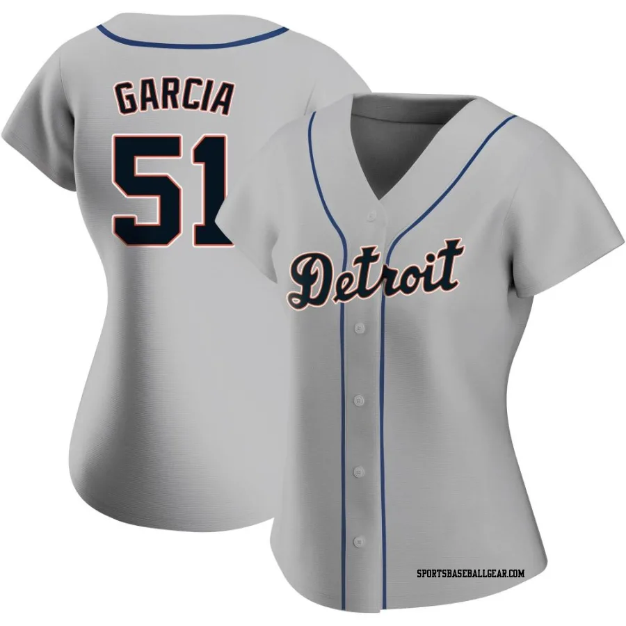 Rony Garcia Women's Detroit Tigers Gray Replica Road Jersey