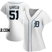 Rony Garcia Women's Detroit Tigers White Replica Home Jersey