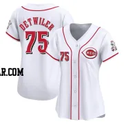 Ross Detwiler Women's Cincinnati Reds White Limited Home Jersey