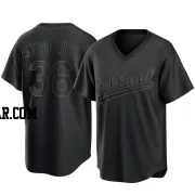 Ross Stripling Men's Oakland Athletics Black Replica Pitch Fashion Jersey