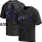 Rougned Odor Men's San Diego Padres Black Holographic Replica Alternate Jersey