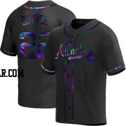 Rowland Office Men's Atlanta Braves Black Holographic Replica Alternate Jersey