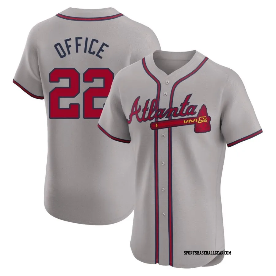 Rowland Office Men's Atlanta Braves Gray Elite Road Jersey