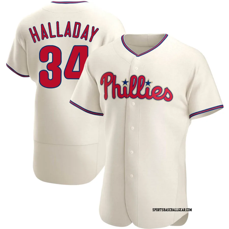 Roy Halladay Men's Philadelphia Phillies Cream Authentic Alternate Jersey