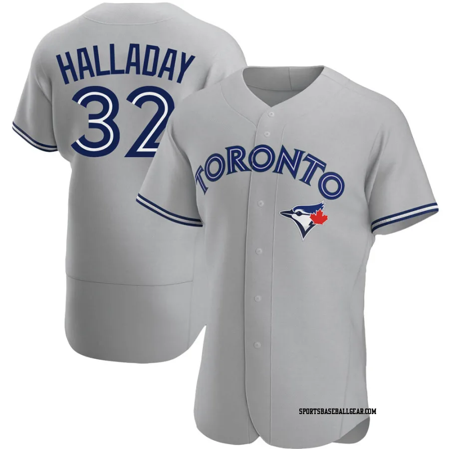 Roy Halladay Men's Toronto Blue Jays Gray Authentic Road Jersey