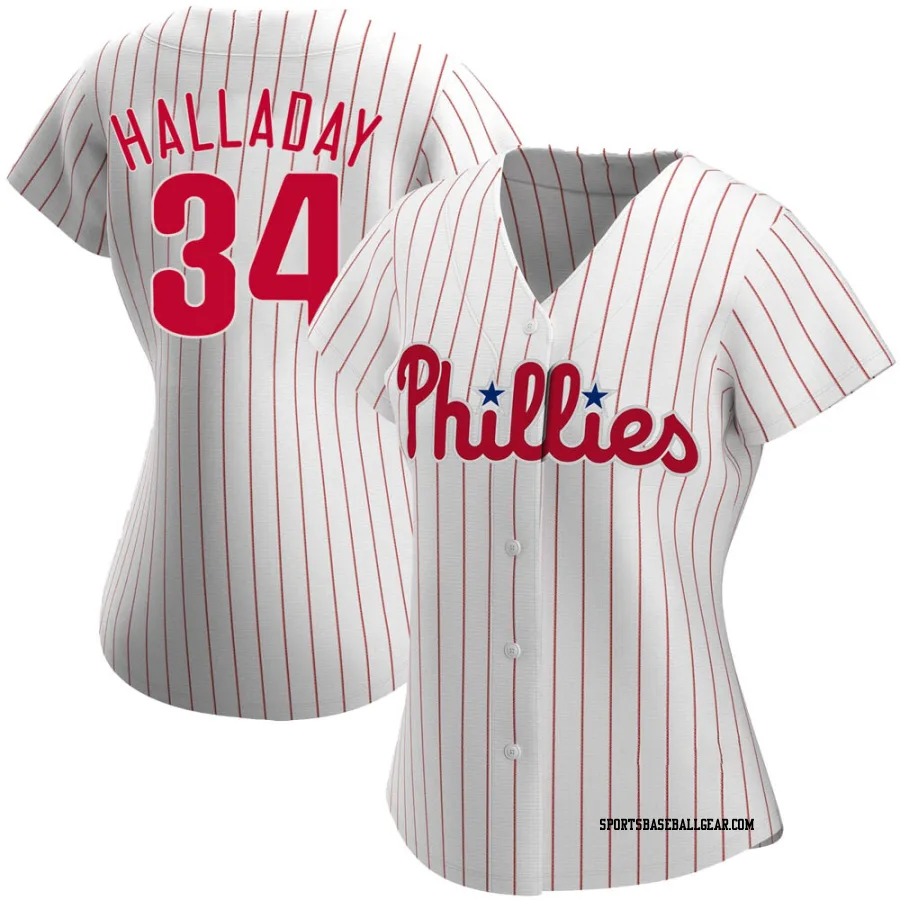 Roy Halladay Women's Philadelphia Phillies White Replica Home Jersey