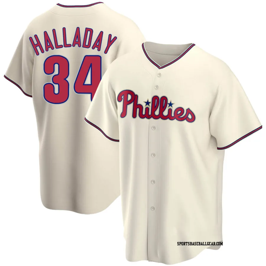 Roy Halladay Youth Philadelphia Phillies Cream Replica Alternate Jersey