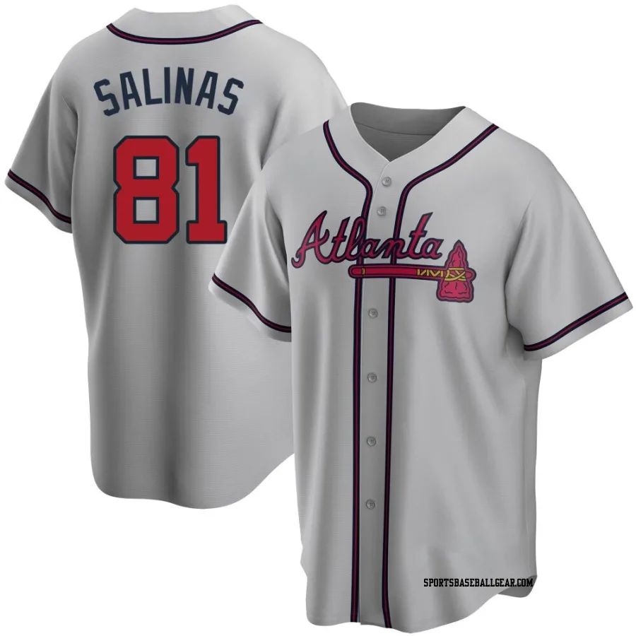 Royber Salinas Men's Atlanta Braves Gray Replica Road Jersey