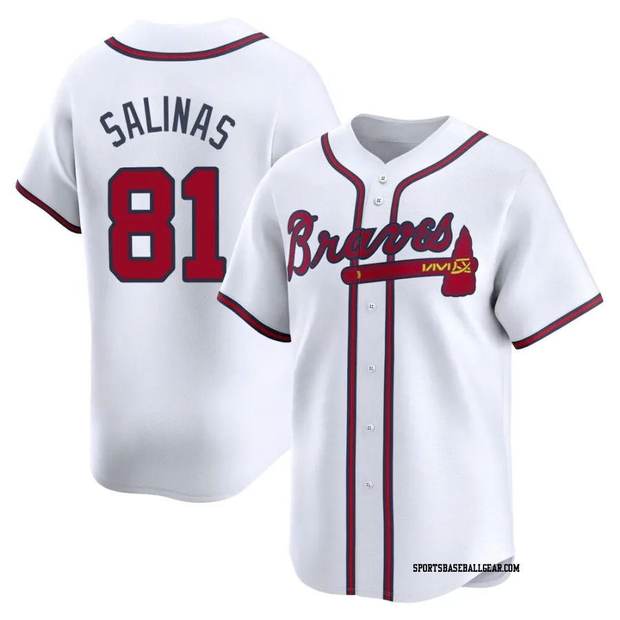 Royber Salinas Men's Atlanta Braves White Limited Home Jersey