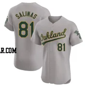 Royber Salinas Men's Oakland Athletics Gray Elite Road Jersey