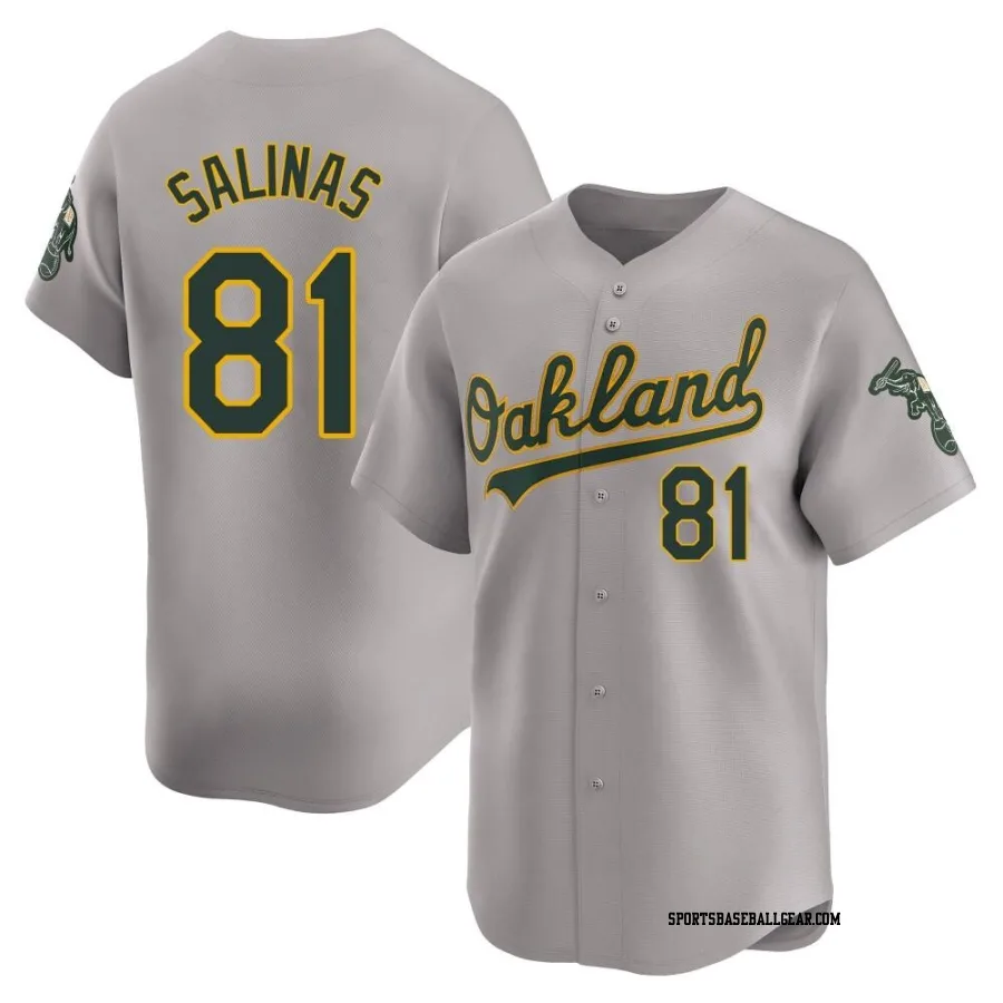 Royber Salinas Men's Oakland Athletics Gray Limited Away Jersey