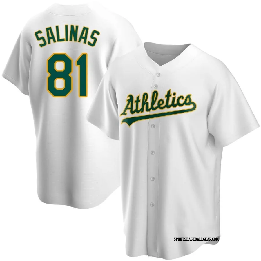 Royber Salinas Youth Oakland Athletics White Replica Home Jersey