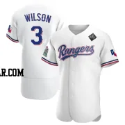 Russell Wilson Men's Texas Rangers White Authentic Home 2023 World Series Jersey