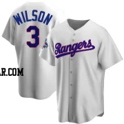 Russell Wilson Men's Texas Rangers White Replica Home Cooperstown Collection 2023 World Series Champions Jersey