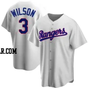 Russell Wilson Men's Texas Rangers White Replica Home Cooperstown Collection Jersey