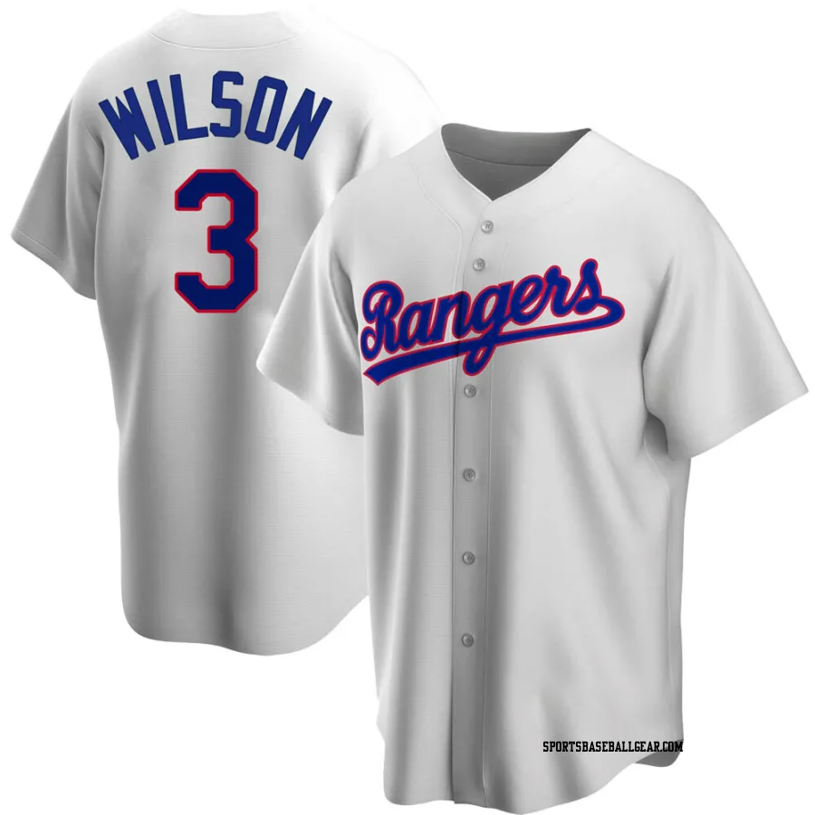 Russell Wilson Men's Texas Rangers White Replica Home Cooperstown Collection Jersey