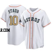 Rusty Staub Men's Houston Astros Gold Replica White 2023 Collection Jersey