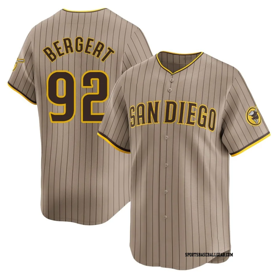 Ryan Bergert Men's San Diego Padres Limited Tan Alternate Jersey