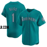 Ryan Bliss Men's Seattle Mariners Aqua Limited Alternate Jersey