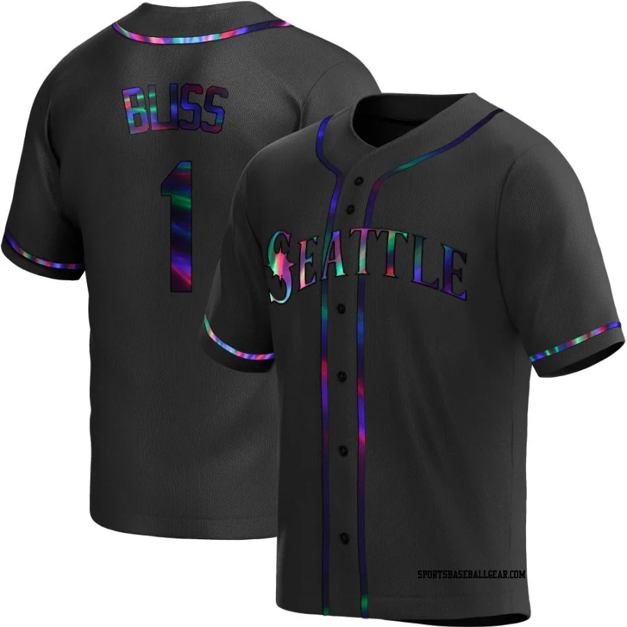 Ryan Bliss Men's Seattle Mariners Black Holographic Replica Alternate Jersey