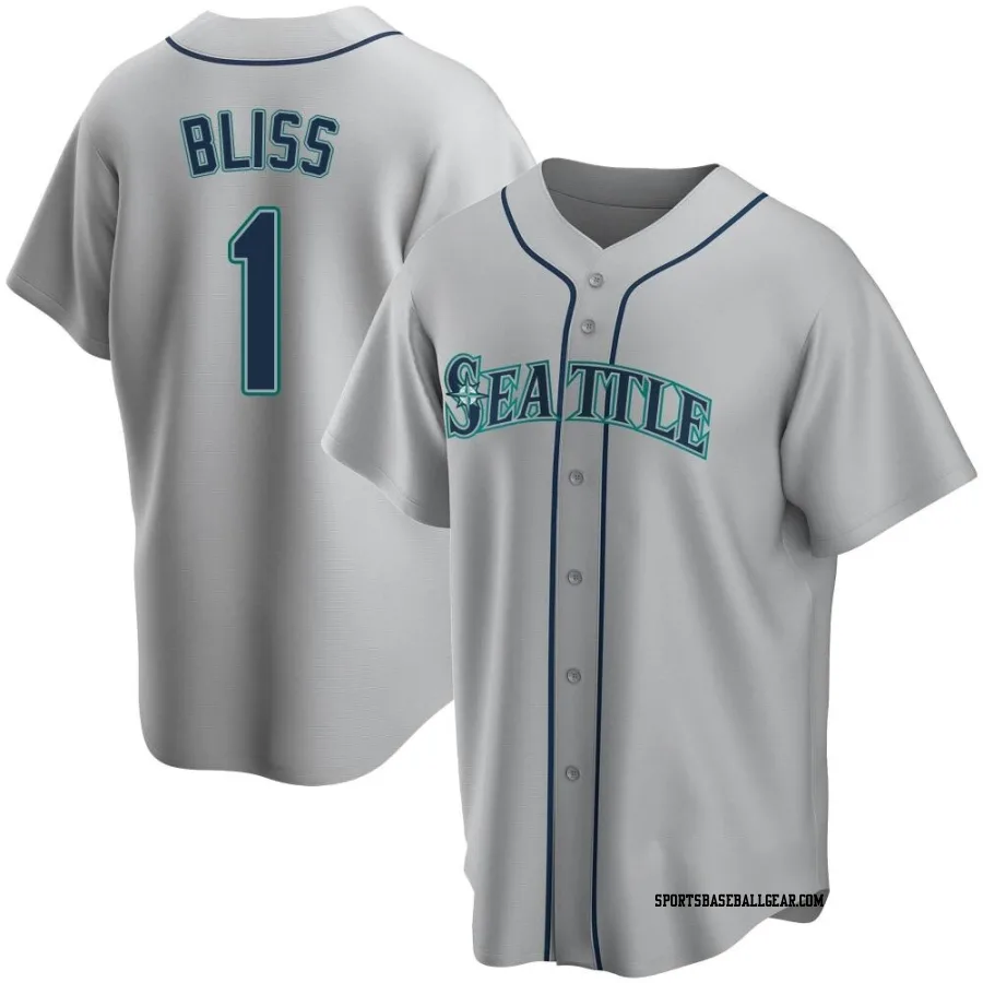 Ryan Bliss Men's Seattle Mariners Gray Replica Road Jersey