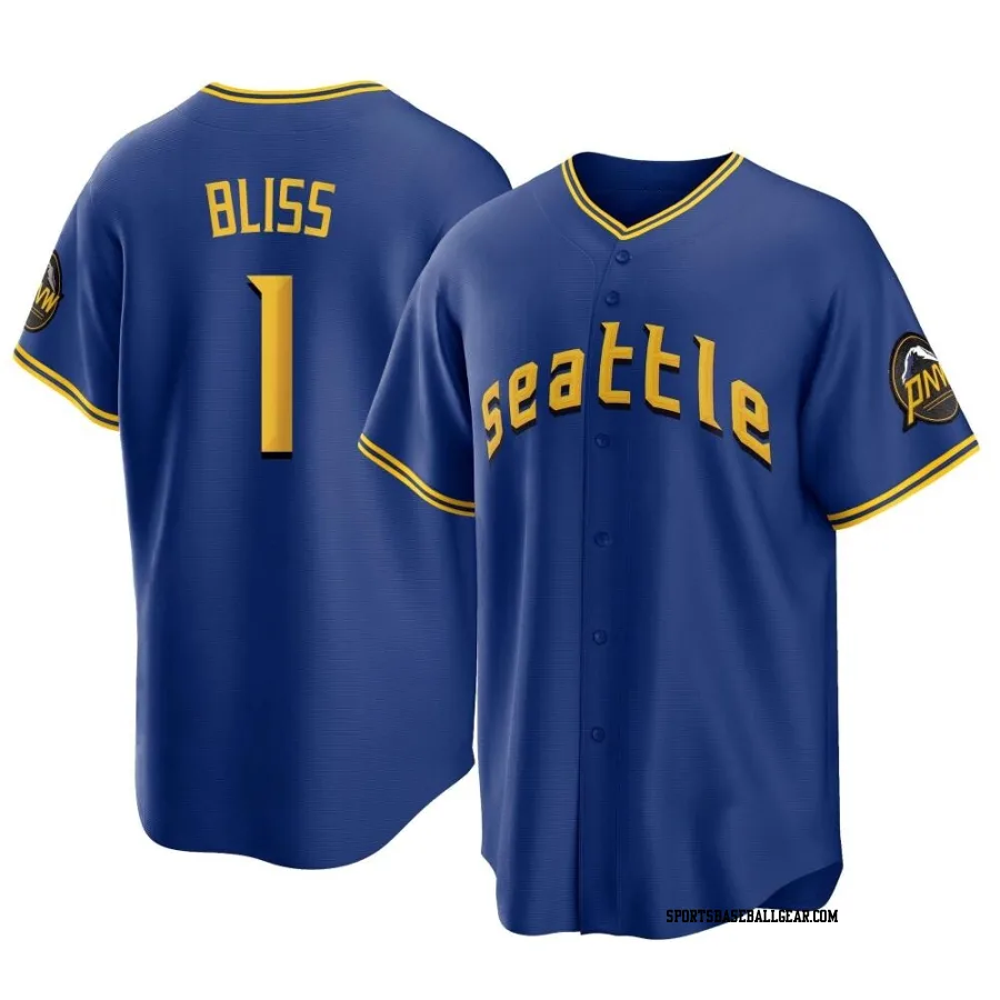 Ryan Bliss Men's Seattle Mariners Royal Replica 2023 City Connect Jersey