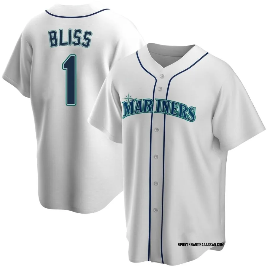 Ryan Bliss Men's Seattle Mariners White Replica Home Jersey