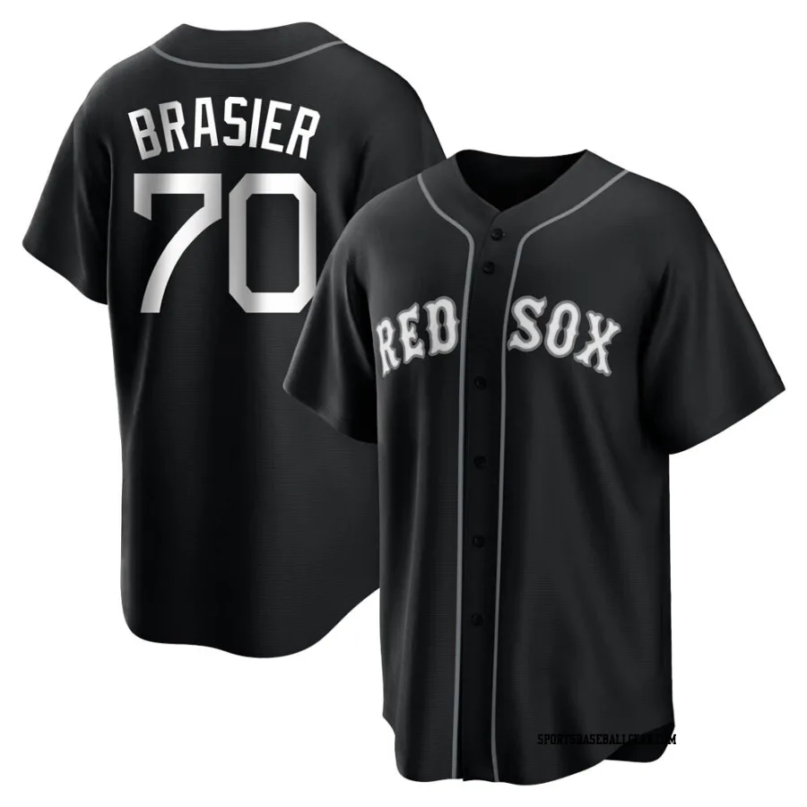 Ryan Brasier Men's Boston Red Sox Black/White Replica Jersey