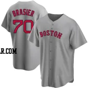 Ryan Brasier Men's Boston Red Sox Gray Replica Road Jersey