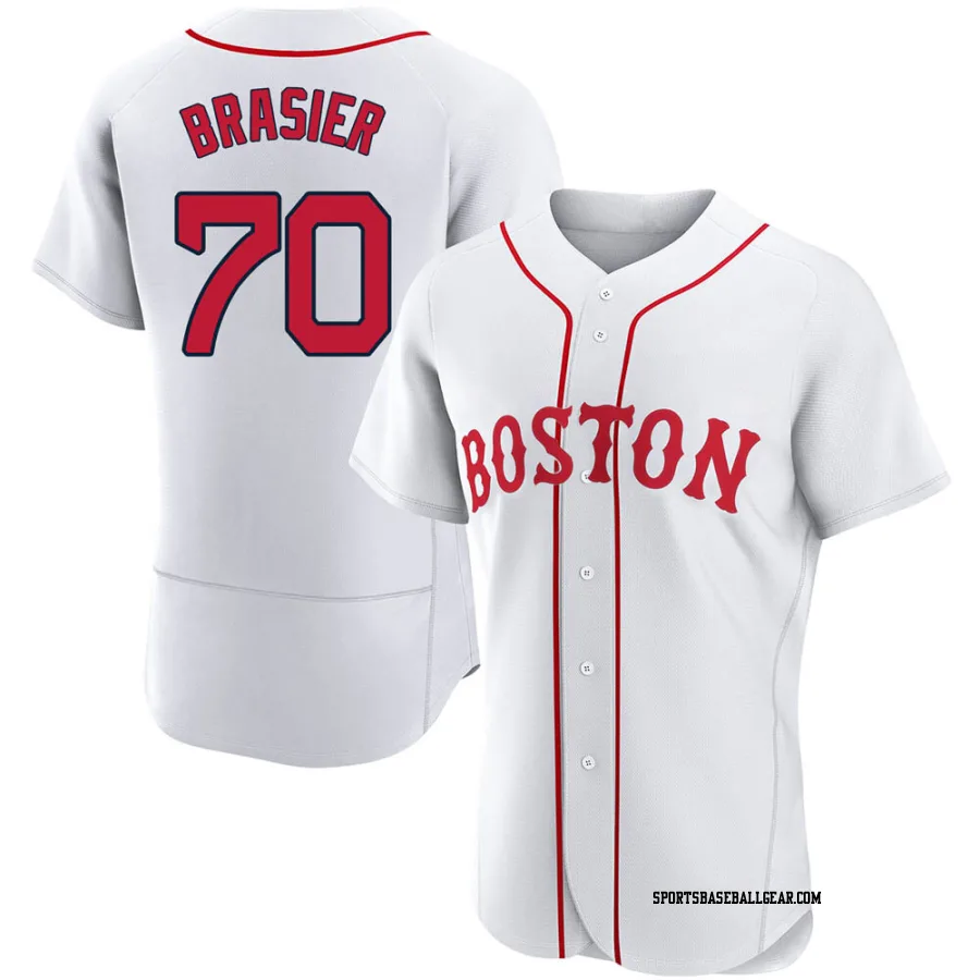 Ryan Brasier Men's Boston Red Sox White Authentic 2021 Patriots' Day Jersey