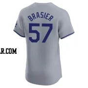 Ryan Brasier Men's Los Angeles Dodgers Gray Elite Road Jersey