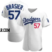 Ryan Brasier Men's Los Angeles Dodgers White Authentic Home Jersey