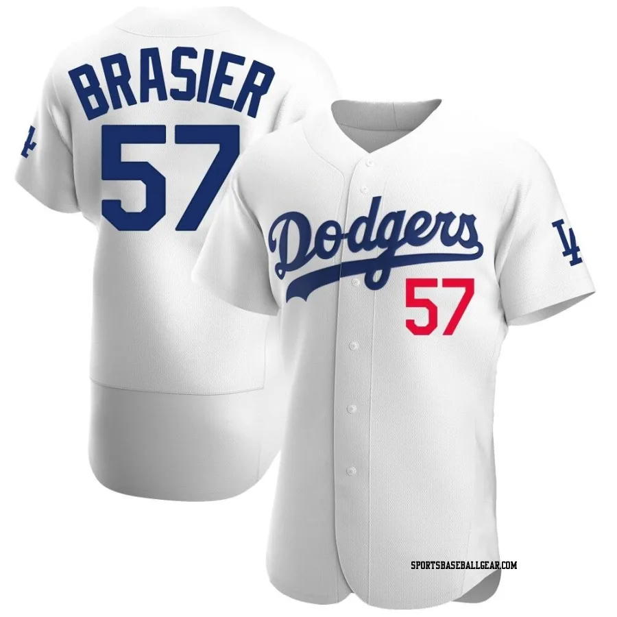 Ryan Brasier Men's Los Angeles Dodgers White Authentic Home Jersey