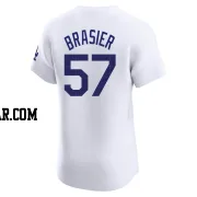 Ryan Brasier Men's Los Angeles Dodgers White Elite Home Jersey