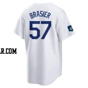 Ryan Brasier Men's Los Angeles Dodgers White Replica 2024 World Tour Seoul Series Home Jersey