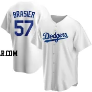 Ryan Brasier Men's Los Angeles Dodgers White Replica Home Jersey