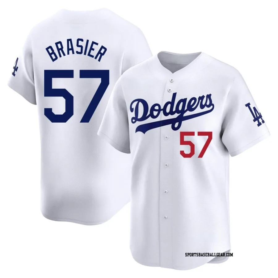 Ryan Brasier Youth Los Angeles Dodgers White Limited Home Jersey