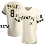 Ryan Braun Men's Milwaukee Brewers Cream Authentic Home Jersey