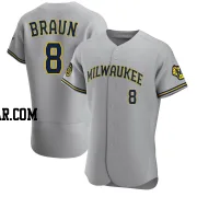 Ryan Braun Men's Milwaukee Brewers Gray Authentic Road Jersey