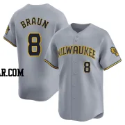 Ryan Braun Men's Milwaukee Brewers Gray Limited Away Jersey