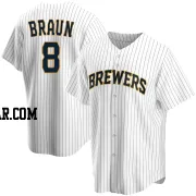 Ryan Braun Men's Milwaukee Brewers White Replica Home Jersey