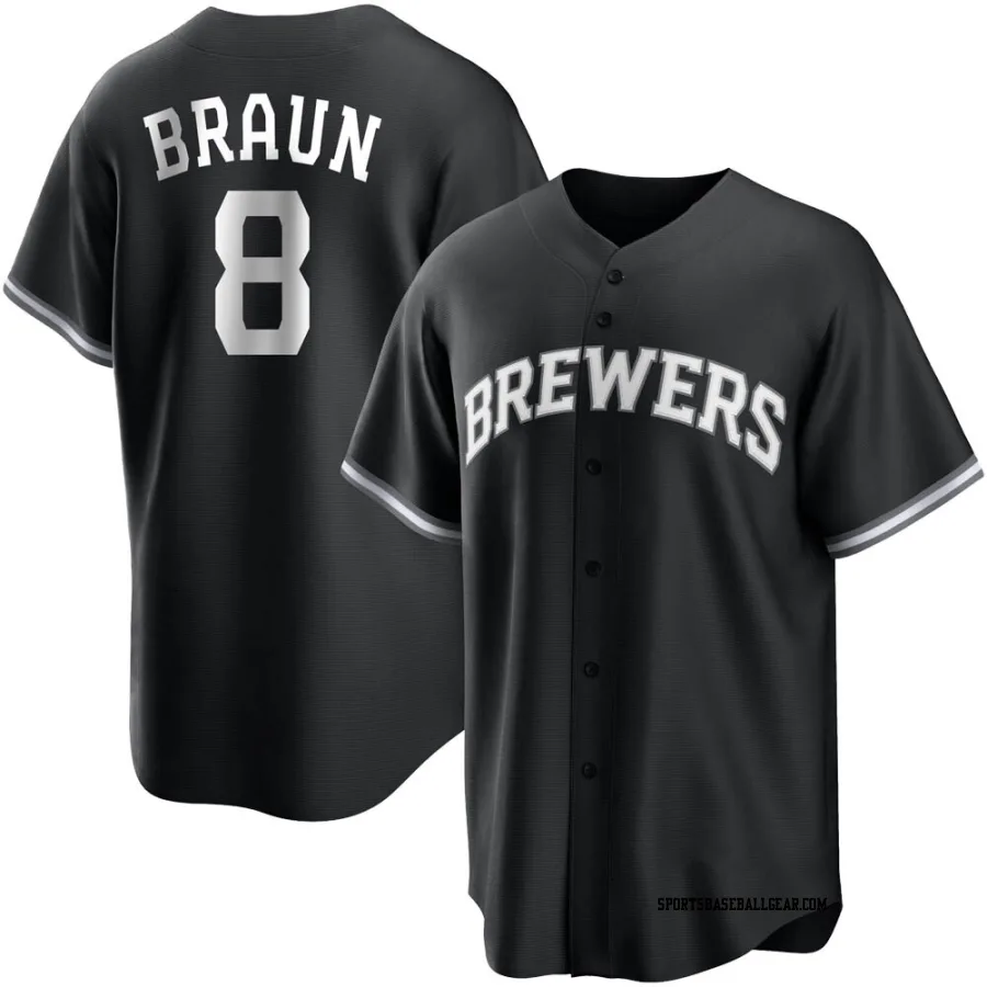 Ryan Braun Youth Milwaukee Brewers Black/White Replica Jersey