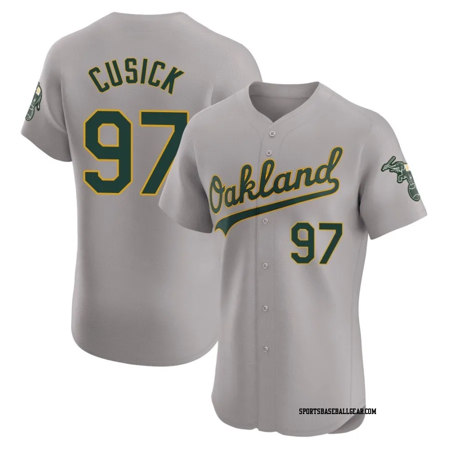 Ryan Cusick Men's Oakland Athletics Gray Elite Road Jersey